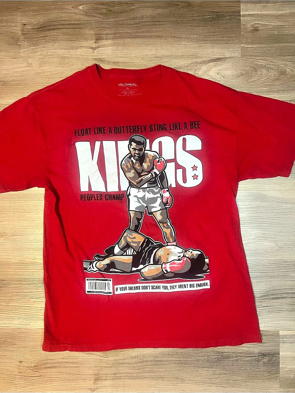 Nocturnal Boxing Mohammed Ali Graphic Tee Red sz XL